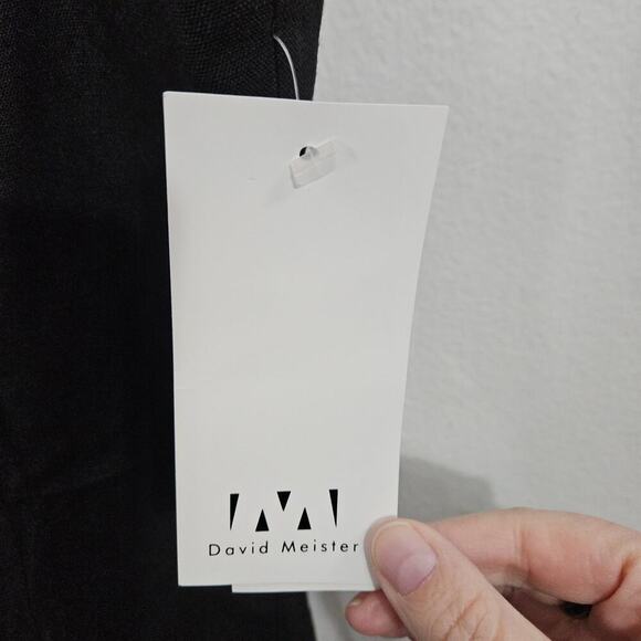 NWT David Meister Linen Blend Black/White Strip Sleeveless Midi Dress Sz 6 Small - Picture 6 of 9